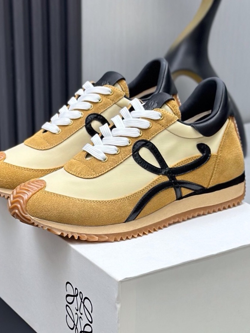Women’s Athletic Sneakers in Mustard and Black